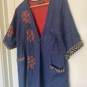 Gudrun Sjoden Kimono top..embroidered...Small.. EUC